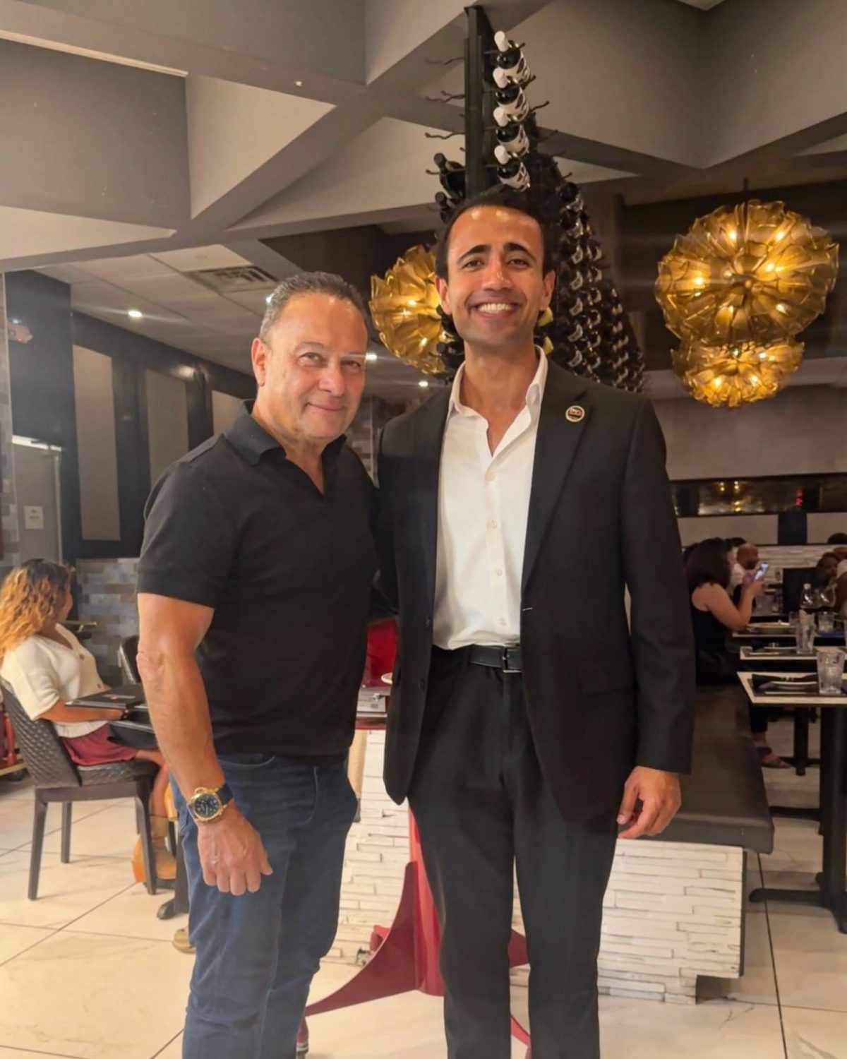 Chef Mike Cordero with Zach Mehmood at Carbonara, his restaurant